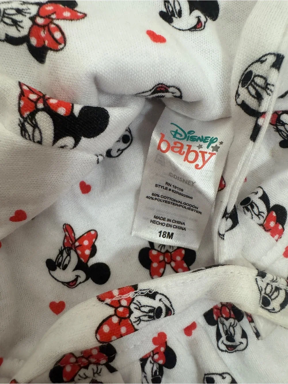 Disney White and Red Minnie Mouse Bucket Sun Hat for Kids